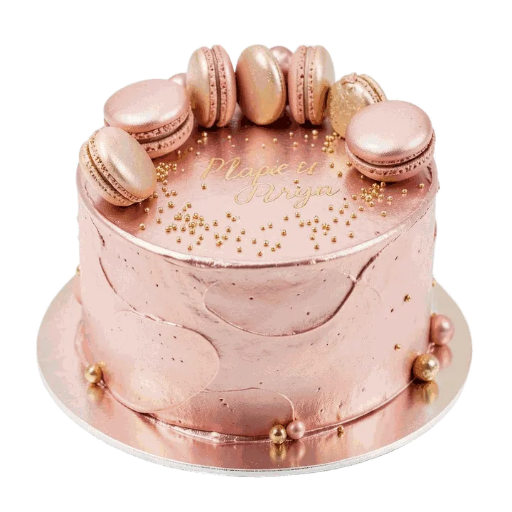 Rose gold theme celebration cake